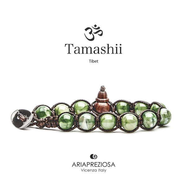 Tamashii bracciale agata verde menta 8mm