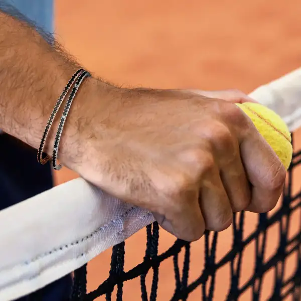 Tennis in Argento 925‰ e zirconi neri e bianchi SKU: UBR 900